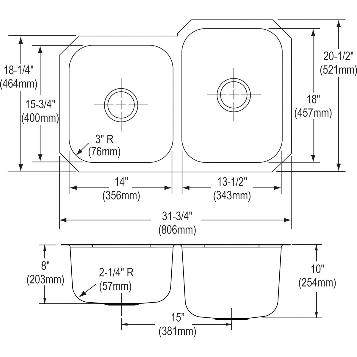 Dayton - 31-3/4" Kitchen Sink - Soft Satin