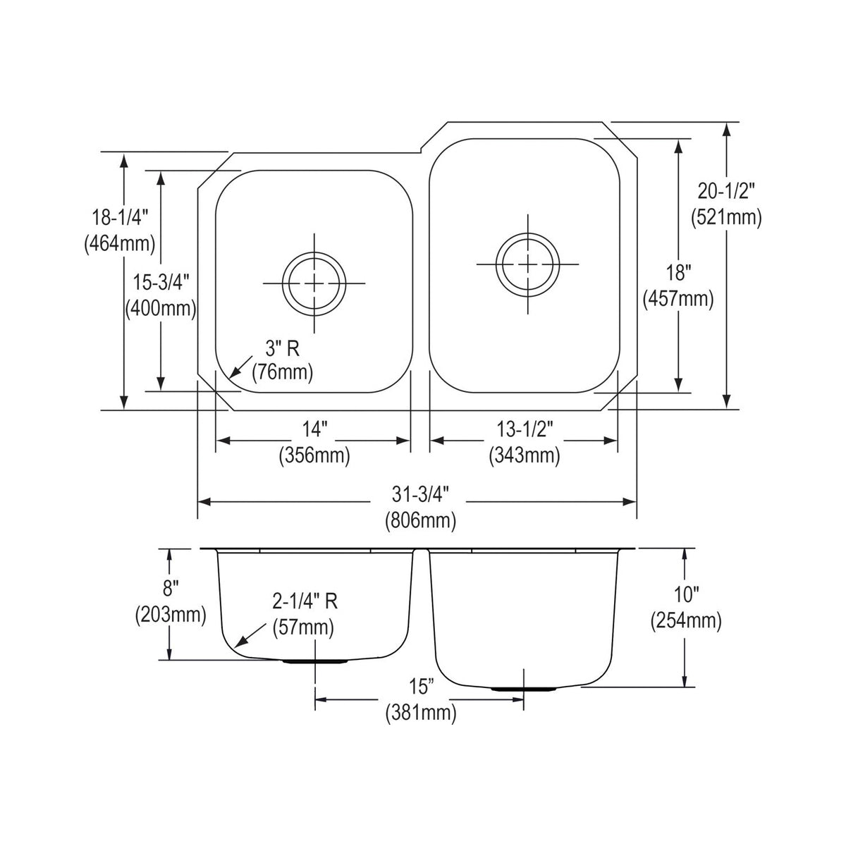 Dayton - 31-3/4" Kitchen Sink - Soft Satin
