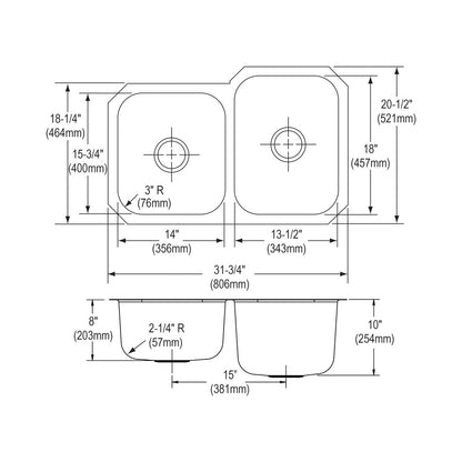Dayton - 31-3/4" Kitchen Sink - Soft Satin