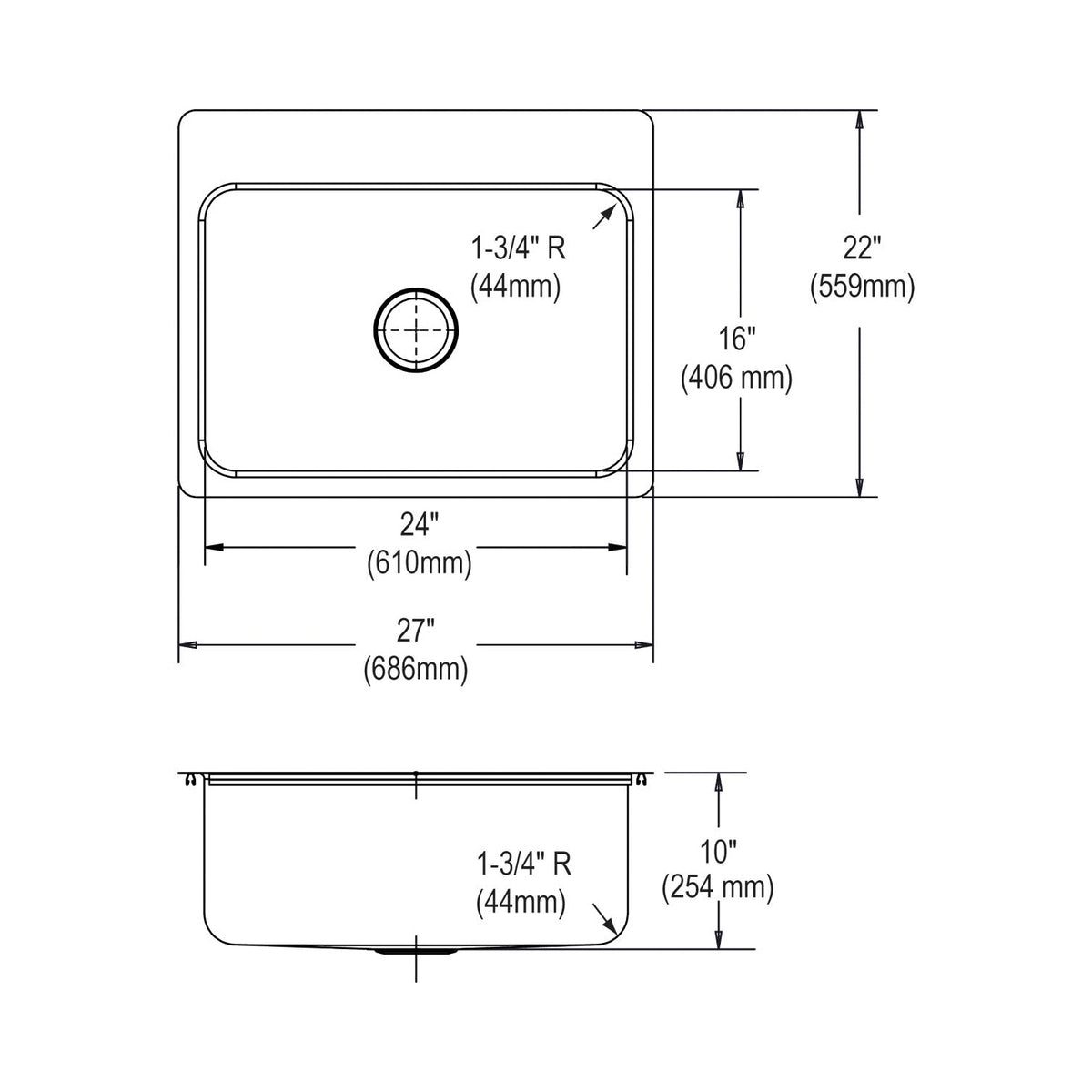 Lustertone Classic - Gourmet Dual Mount Kitchen Sink - DLSR2722103