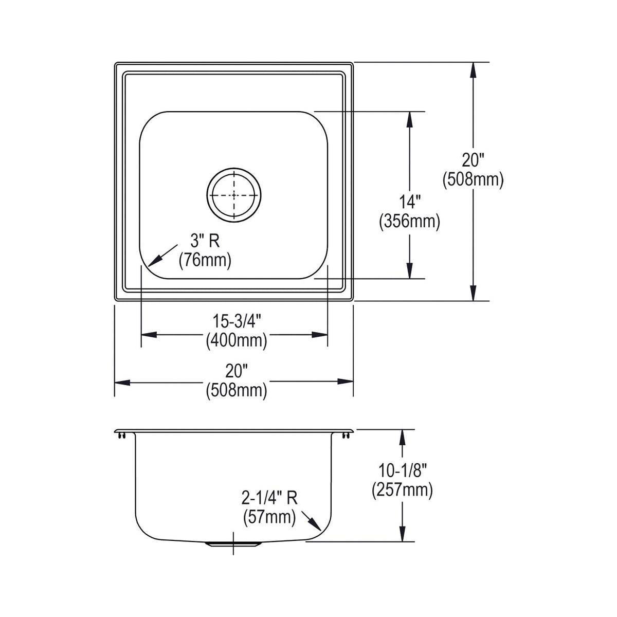 Dayton - Laundry Sink - Drop-in - Stainless Steel