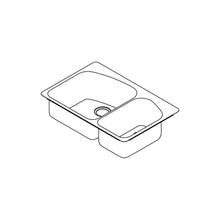 DAYTON® DPXSR2250R0 Kitchen Sink, Rectangle Shape, 33 in W x 22 in D x 8 in H, Dual Mounting, 300 Stainless Steel, Premium Highlighted Satin, Domestic