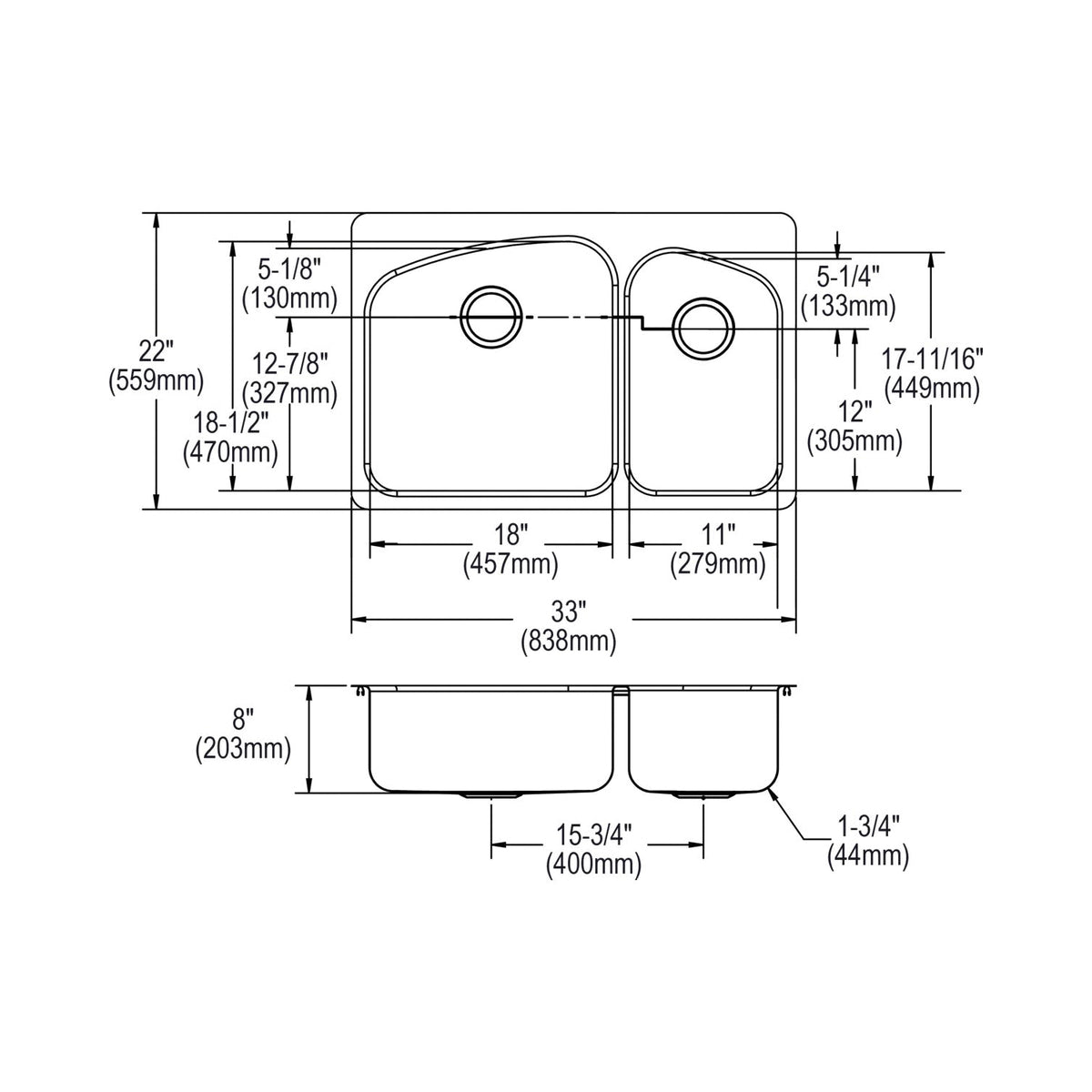 Dayton - Dual Mount Sink - Stainless Steel - Satin