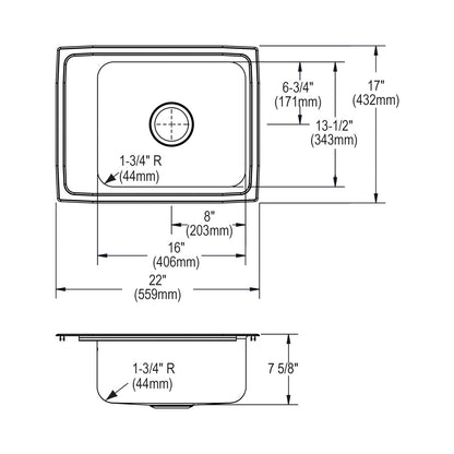 Lustertone Classic - Classroom Sink - Rectangle Shape