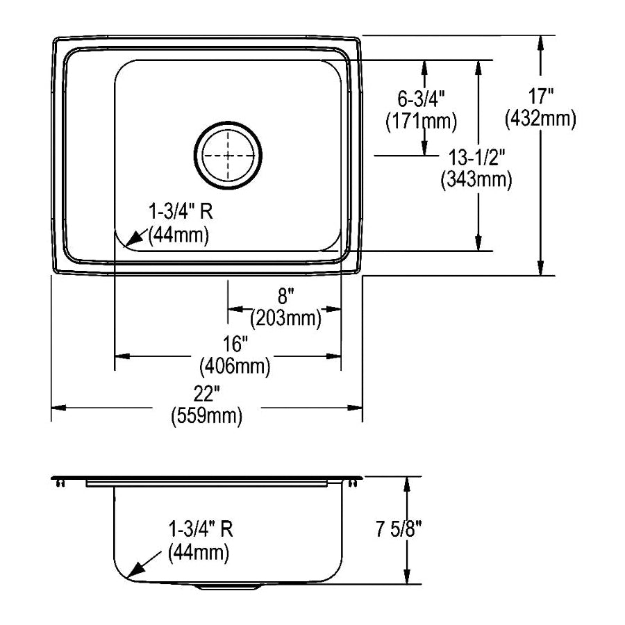 Lustertone Classic - Classroom Sink - Rectangle Shape