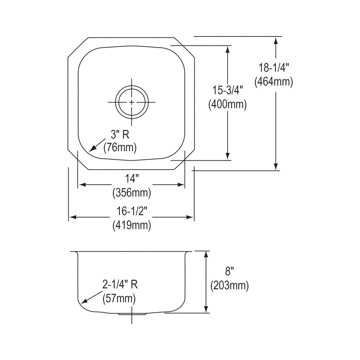 Dayton - Bar Sink - Stainless Steel - Undermount