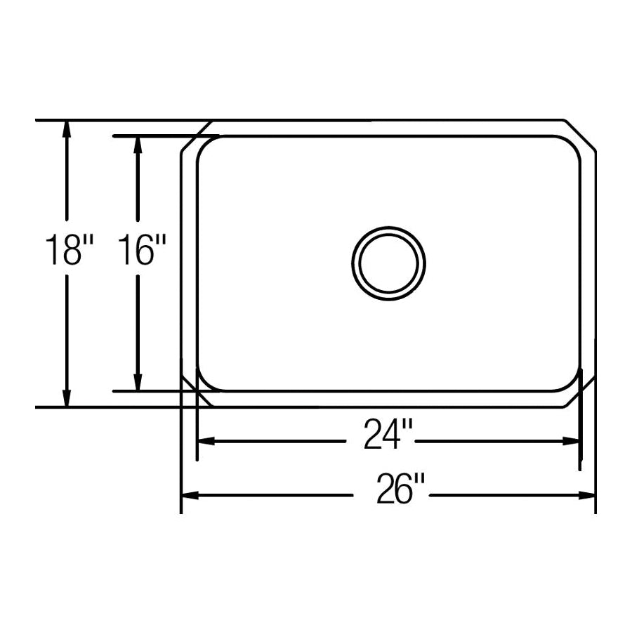 Dayton - 26-1/2" Kitchen Sink - Undermount - Single Bowl