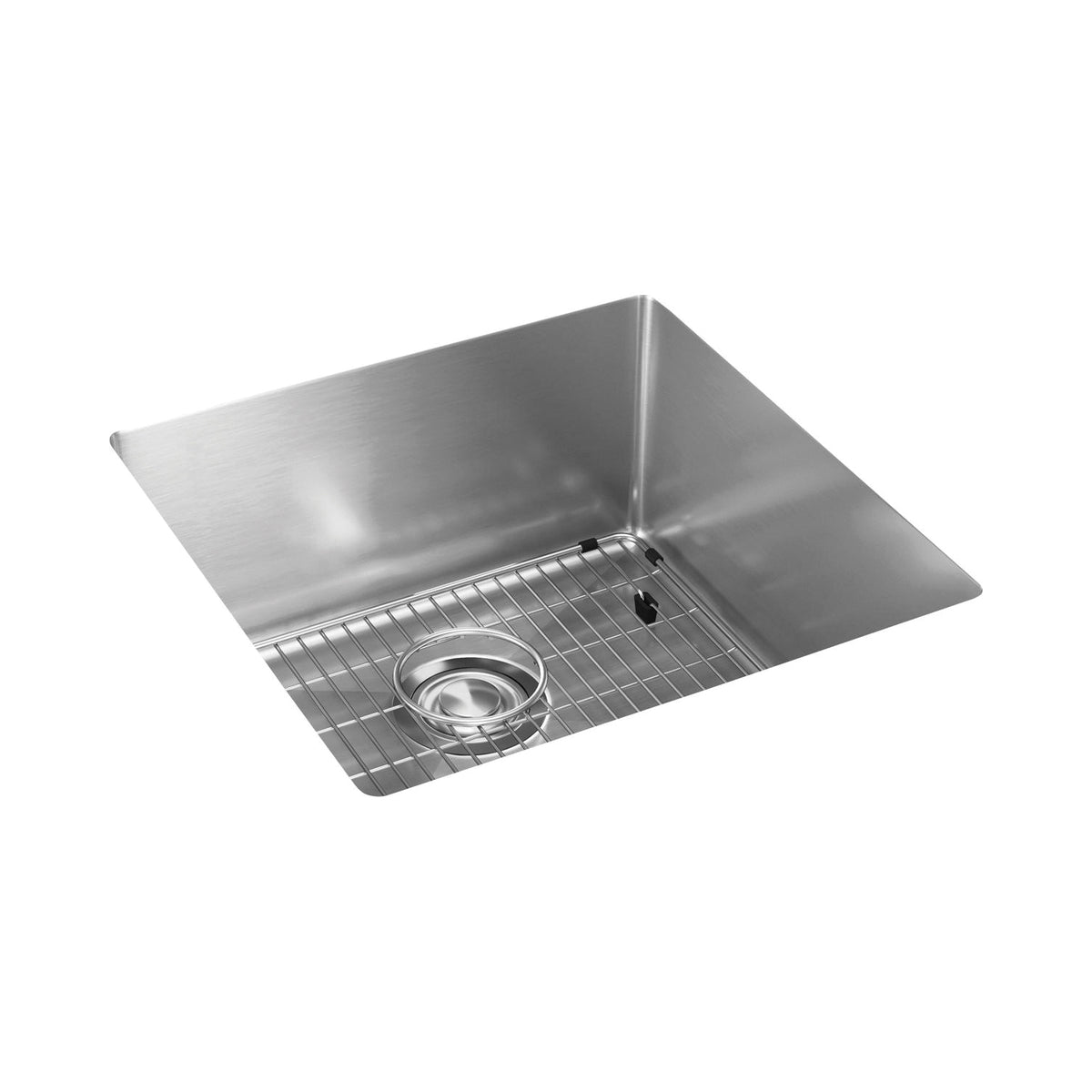 Elkay® ECTRU17179TC Crosstown® Transitional Kitchen Sink Kit, Polished Satin, Squared Shape, 17 in L x 17 in W Bowl x 9 in D Bowl, 18-1/2 in L x 18-1/2 in W x 9 in H, Undermount Mounting, 18 ga 304 Stainless Steel