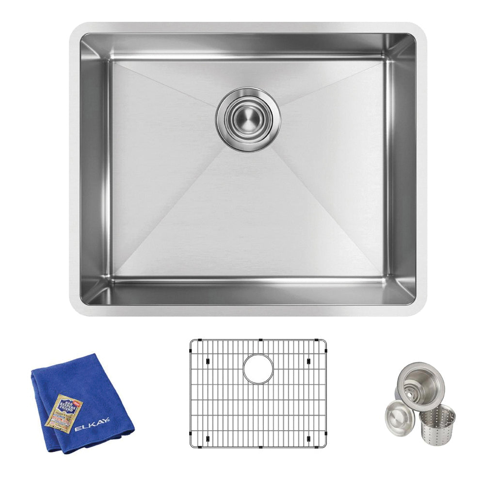 Crosstown - 22-1/2" Transitional Kitchen Sink Kit
