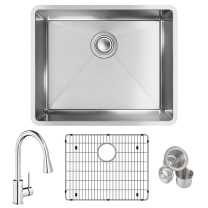 Crosstown - 22-1/2" Transitional Kitchen Sink and Faucet Kit