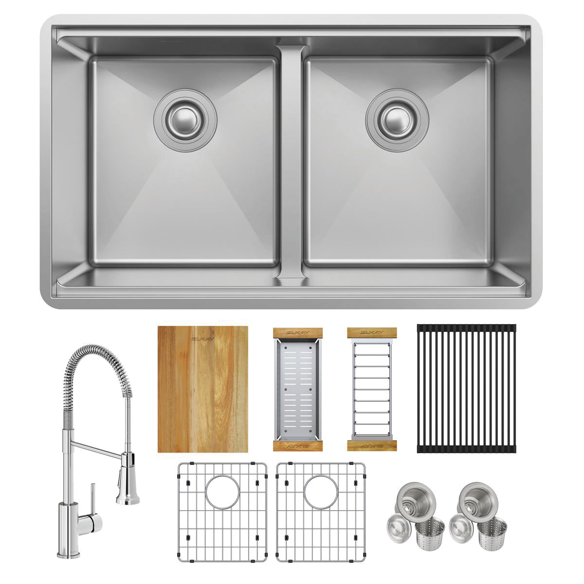 Crosstown - and Faucet Kit with Aqua Divide - Undermount