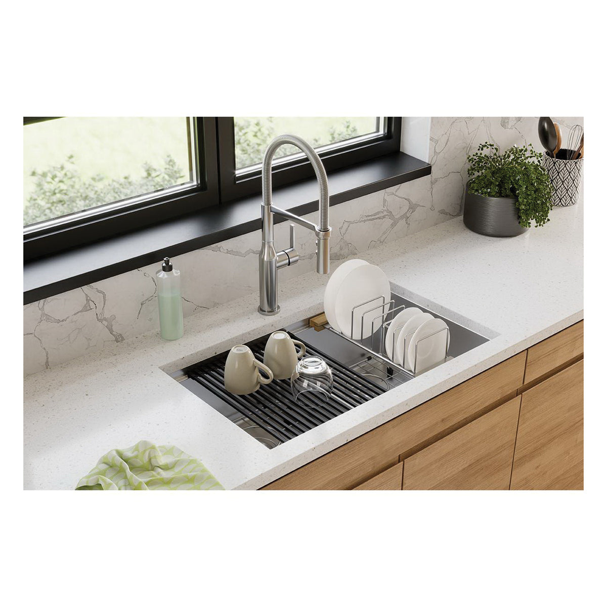 Crosstown - 31-1/2" Kitchen Sink Kit with Aqua Divide