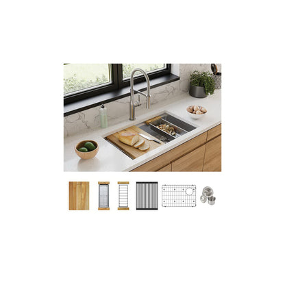 Crosstown - 31-1/2" Kitchen Sink Kit with Aqua Divide