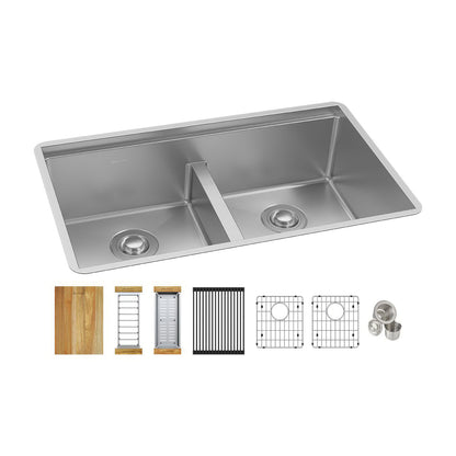Crosstown - 31-1/2" Kitchen Sink Kit with Aqua Divide