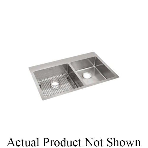 Elkay® ECTSRO33229RTBG1 Crosstown® Transitional Dual Mount Sink Kit, 1 Faucet Holes, 33 in L x 22 in W x 9 in H, Dual Mounting, 18 ga 304 Stainless Steel, Polished Satin, Import