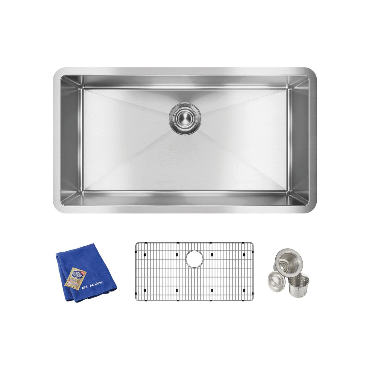 Crosstown - 32-1/2" Transitional Kitchen Sink Kit