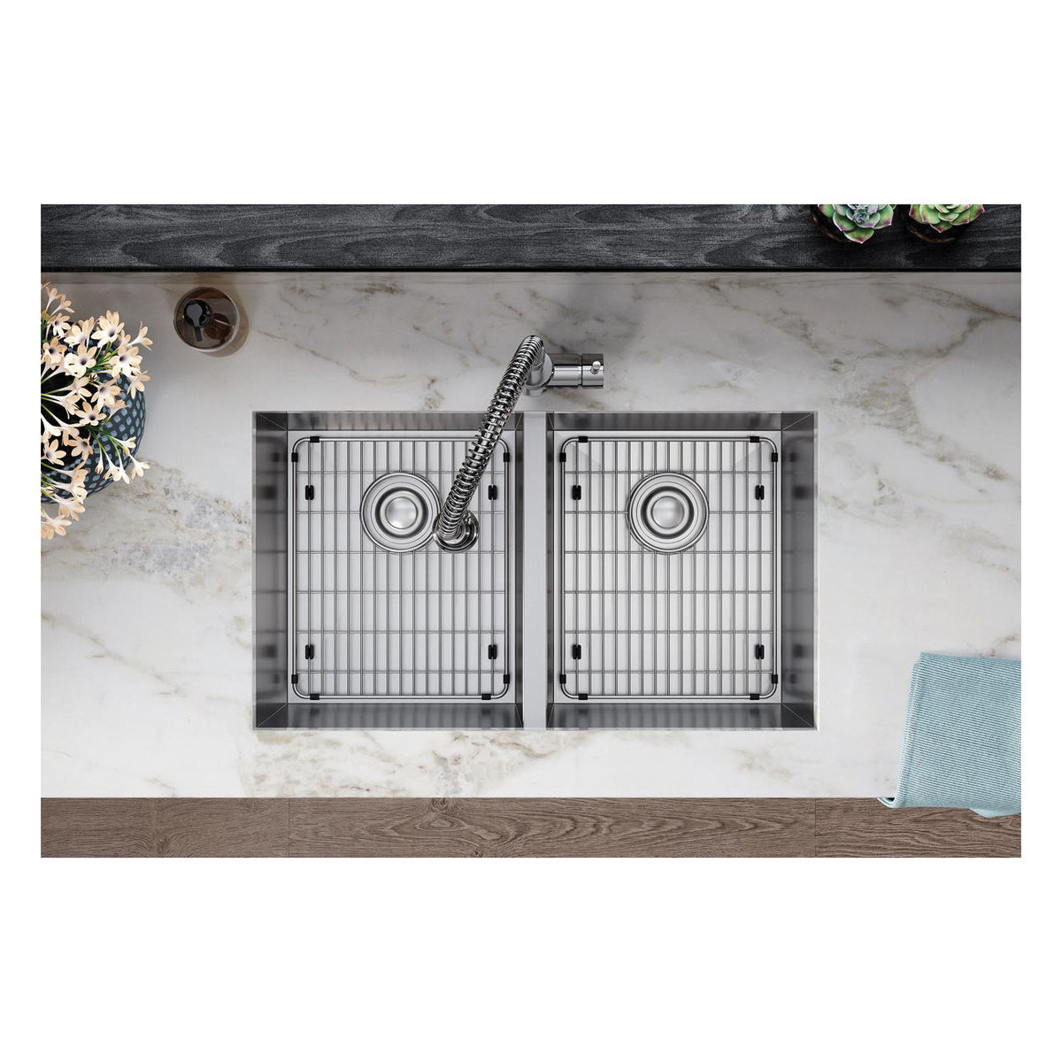 Crosstown - 30-3/4" Transitional Kitchen Sink Kit