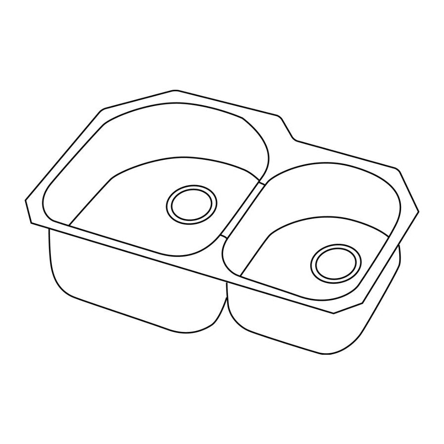 Harmony - 31-1/4" Offset Kitchen Sink - Undermount - Satin