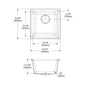 Elkay® ELX1616CA0 Quartz Luxe Bar Sink, Rectangle Shape, 13-1/8 in L x 15-3/4 in W x 7-11/16 in H, Dual Mounting, Caviar, Import
