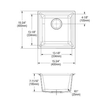 Elkay® ELG1616MC0 ELG1616 Quartz Classic® Traditional Bar Sink, Squared Shape, 15.748 in W x 7.675 in H, Drop-In/Undermount Mounting, Mocha, Import