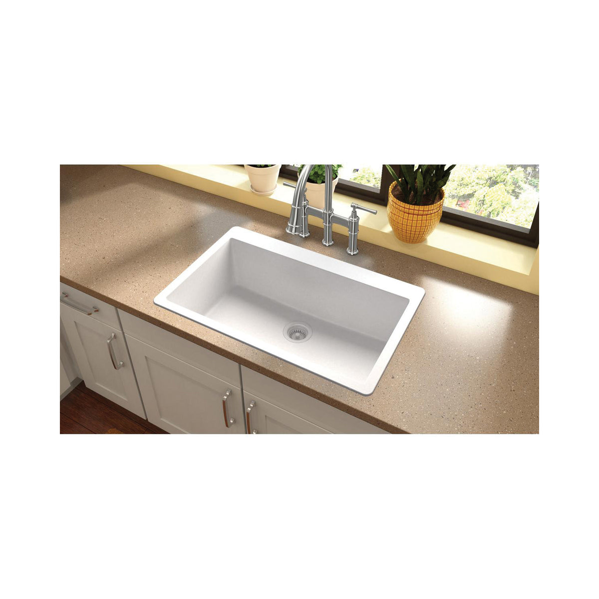 Classic - 33" Quartz Traditional Kitchen Sink - Drop-in