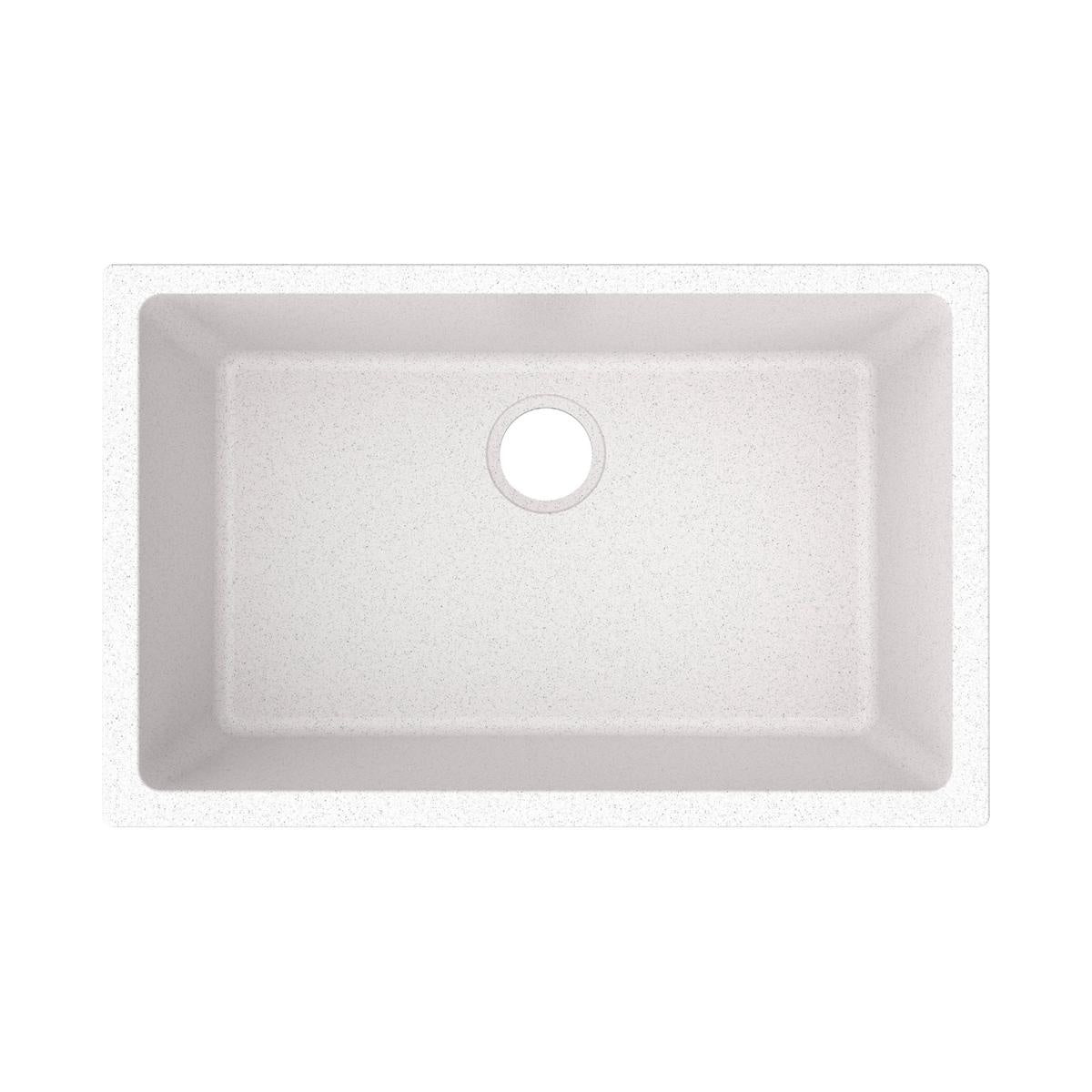 Quartz Classic - Traditional Sink with Aqua Divide - White