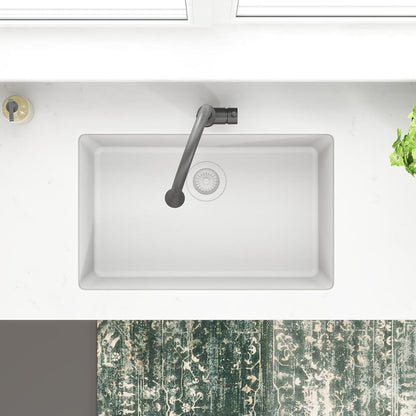 Quartz Classic - Traditional Sink with Aqua Divide - White