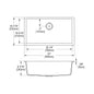 Elkay® ELGRU13322MC0 Quartz Classic® Traditional Kitchen Sink, Mocha, Rectangle Shape, 30-1/4 in L x 16-5/16 in W Bowl x 9-7/16 in D Bowl, 33 in L x 18-7/16 in W x 9-7/16 in H, Undermount Mounting
