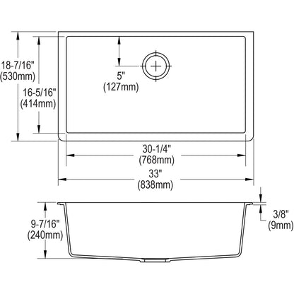 Quartz Classic - 33" Traditional Kitchen Sink - White