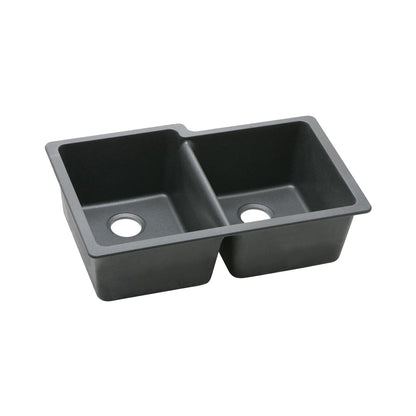 Classic - 33" Offset Kitchen Sink - Undermount - Double Bowl