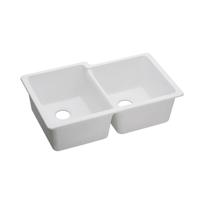 Classic - 33" Offset Kitchen Sink - Undermount - Double Bowl