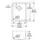 Elkay® ELUH141810 Lustertone™ Classic Kitchen Sink, 14 in L x 18 in W Bowl x 9-7/8 in D Bowl, 16-1/2 in L x 20-1/2 in W x 9-7/8 in H, Undermount Mounting, 18 ga 304 Stainless Steel