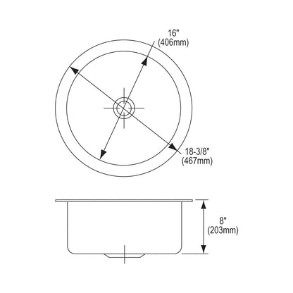 Lustertone Classic - 18-3/8" Kitchen Sink - Undermount