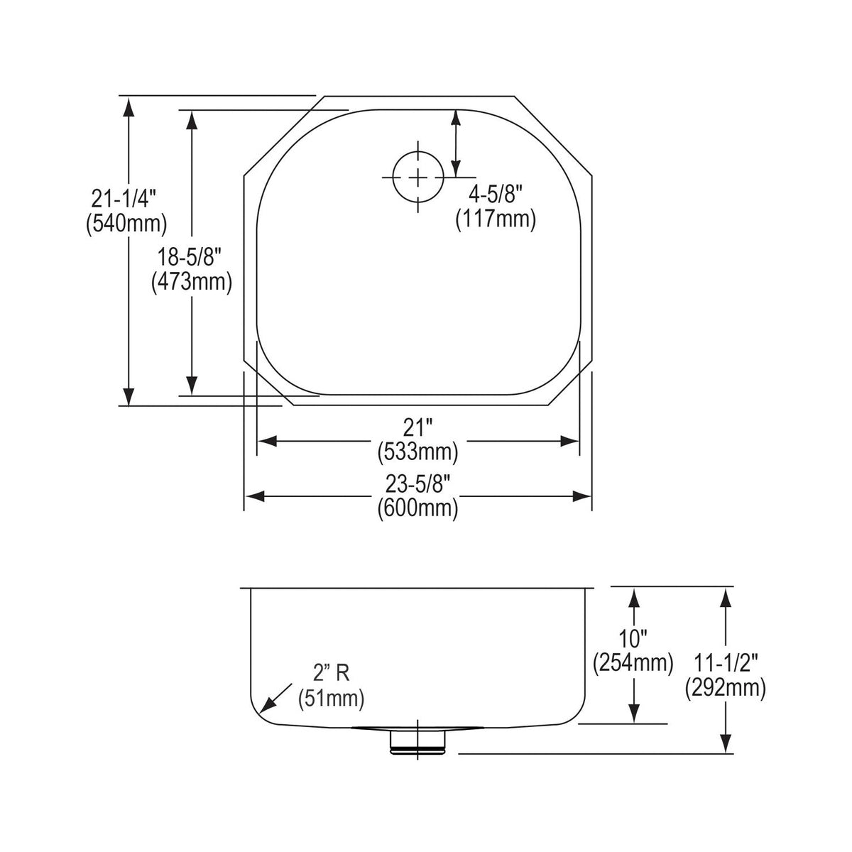 Lustertone Classic - 23-5/8" Transitional Kitchen Sink