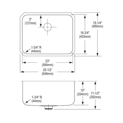 Lustertone Classic - 25-1/2" Kitchen Sink - Undermount