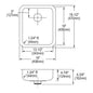 Lustertone Classic - 16" Kitchen Sink - Rectangle Shape