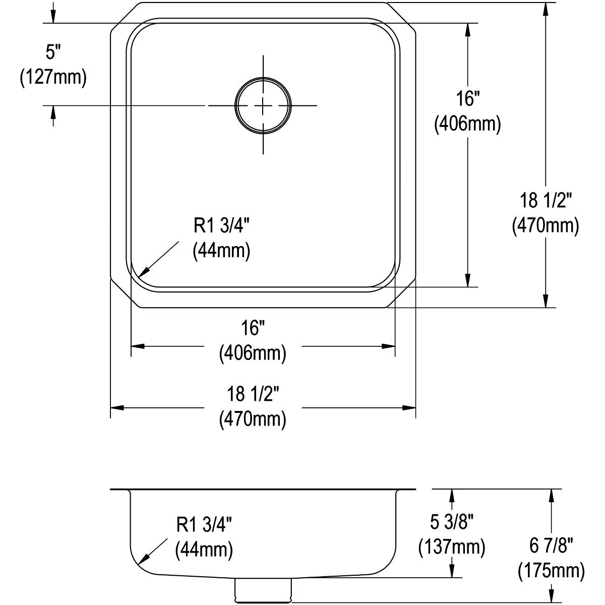 Lustertone Classic - 18-1/2" Traditional Kitchen Sink