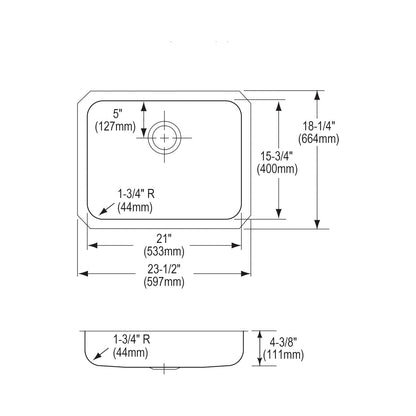 Lustertone Classic - 23-1/2" Kitchen Sink - Undermount