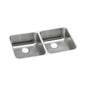 Elkay® ELUHAD311855 Lustertone™ Classic Kitchen Sink, Rectangle Shape, 13-1/2 in Left, 13-1/2 in Right L x 16 in Left, 16 in Right W Bowl x 5-3/8 in Left, 5-3/8 in Right D Bowl, 30-3/4 in L x 18-1/2 in W x 5-3/8 in H, Undermount Mounting