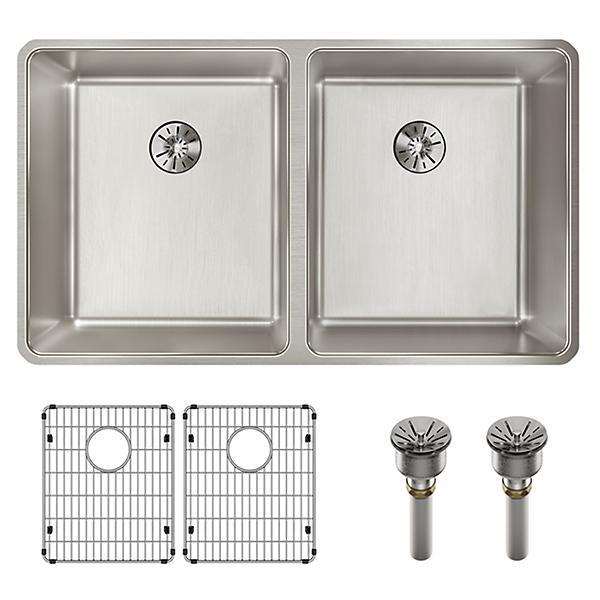 Lustertone Iconix - Double Bowl Undermount Sink Kit
