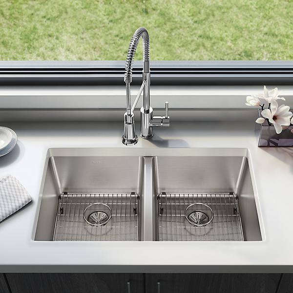 Lustertone Iconix - Double Bowl Undermount Sink Kit