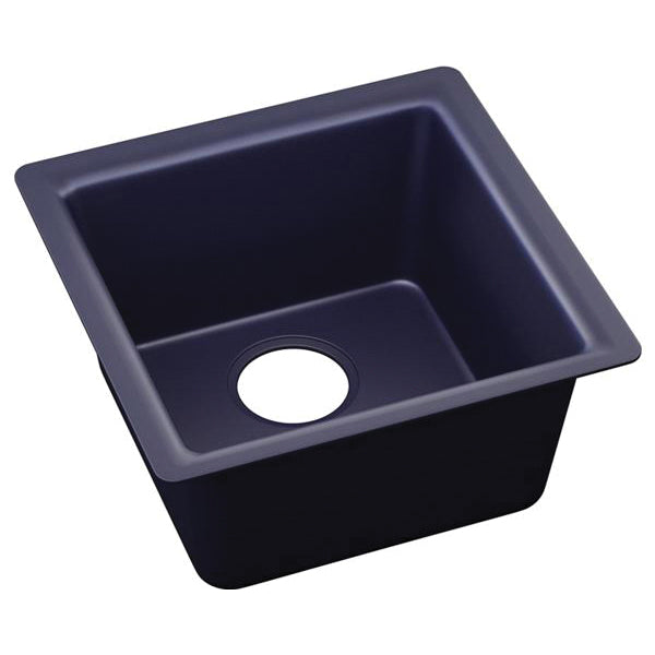 Elkay® ELX1616JB0 Quartz Luxe Transitional Bar Sink, Rectangle Shape, 15.74 in L x 15.74 in W x 7.67 in H, Dual Mounting, Jubilee, Import