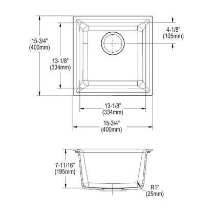 Quartz Luxe - Transitional Bar Sink - Dual - Dual Mounting