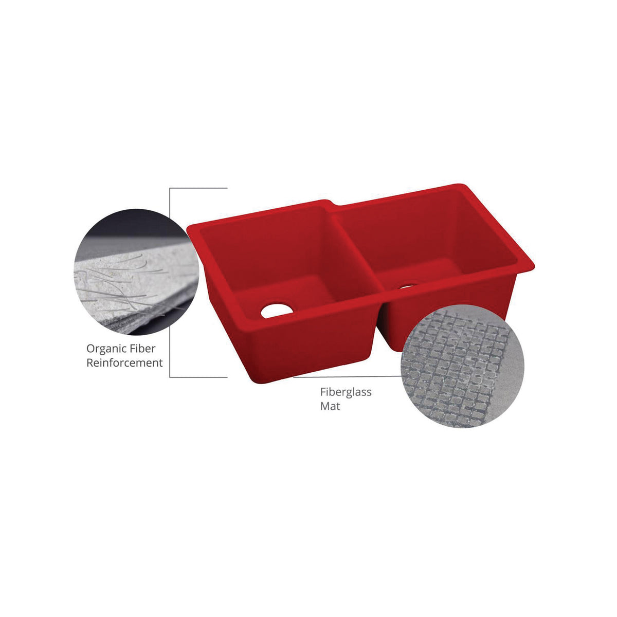 Elkay® ELXU2522CH0 Quartz Luxe Traditional Kitchen Sink, Charcoal, Rectangle Shape, 22-5/16 in L x 16-7/16 in W Bowl x 9-1/2 in D Bowl, 24-5/8 in L x 18-1/2 in W x 9-1/2 in H, Undermount Mounting