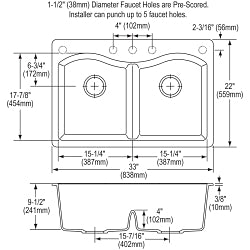 Classic - 33" Kitchen Sink with Aqua Divide - Drop-in