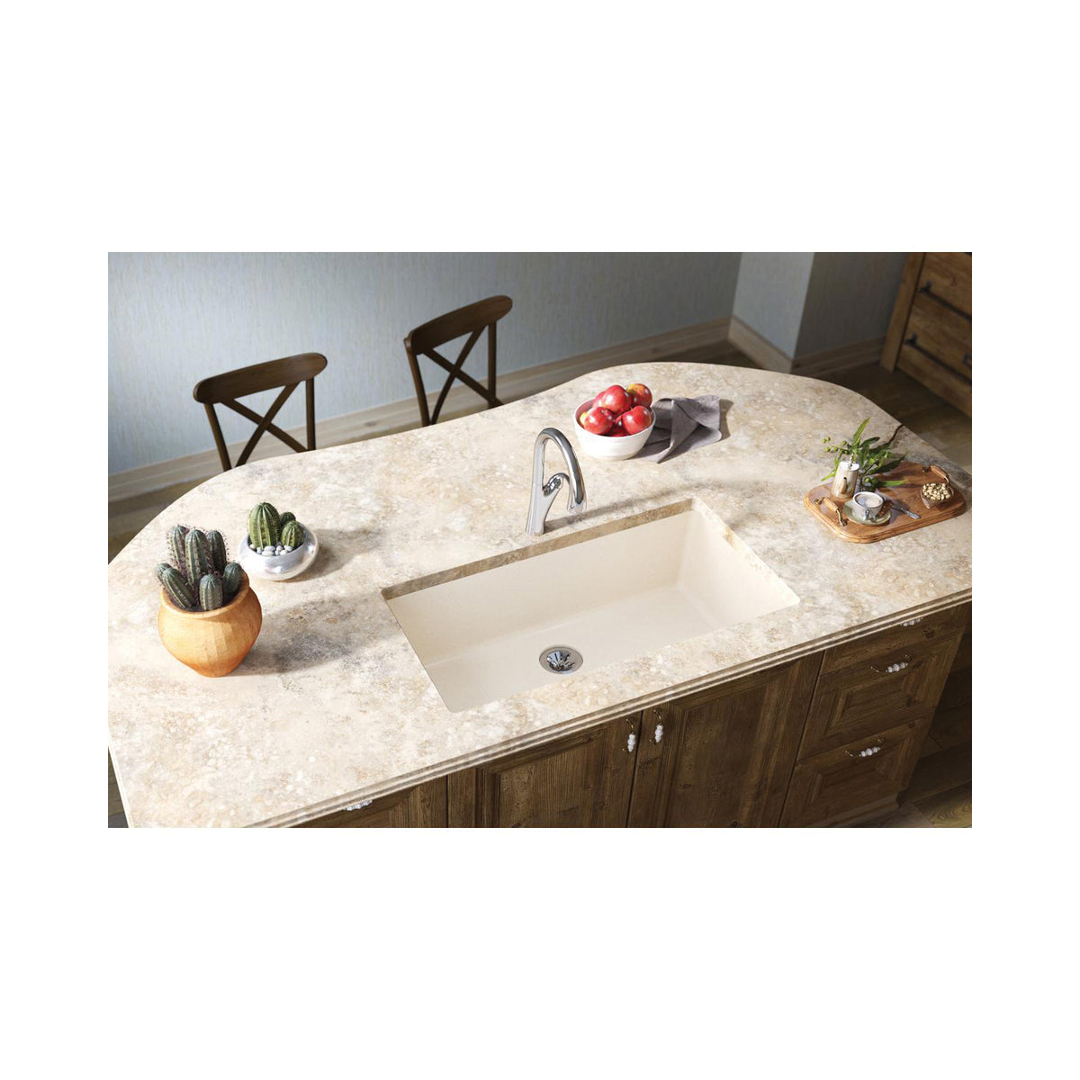 Quartz Luxe - 35-7/8" Traditional Kitchen Sink - Parchment