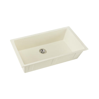 Quartz Luxe - 35-7/8" Traditional Kitchen Sink - Parchment