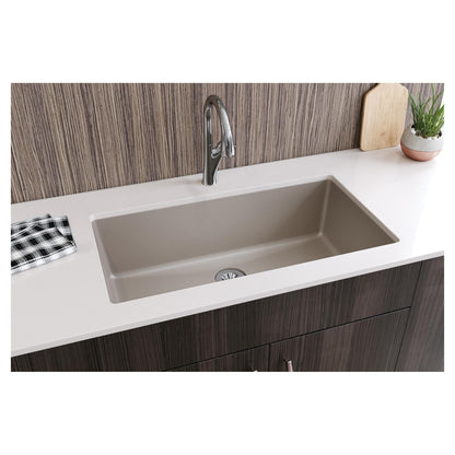 Quartz Luxe - 35-7/8" Transitional Kitchen Sink - Silvermist