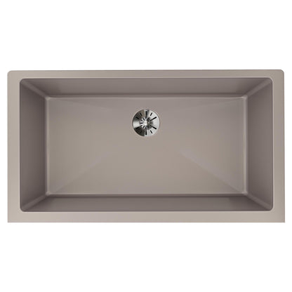 Quartz Luxe - 35-7/8" Transitional Kitchen Sink - Silvermist