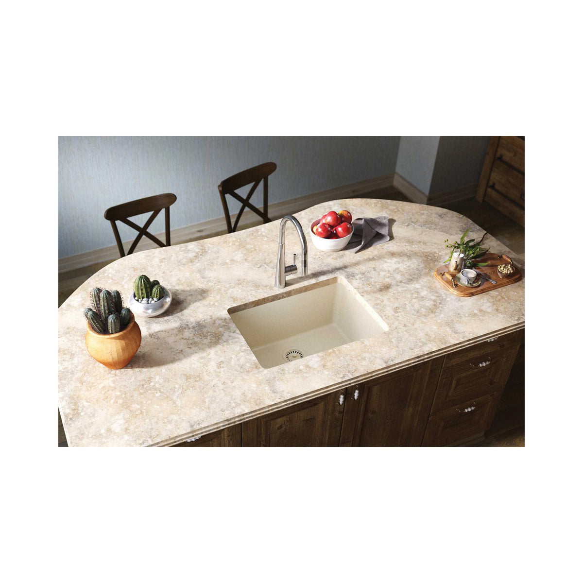 Quartz Luxe - 24-5/8" Traditional Kitchen Sink - Parchment